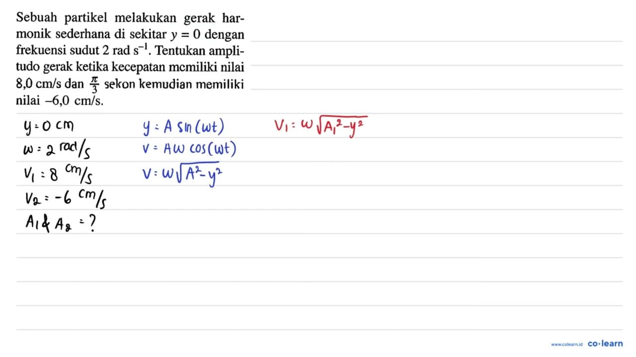 Sebuah partikel melakukan gerak harmonik sederhana di