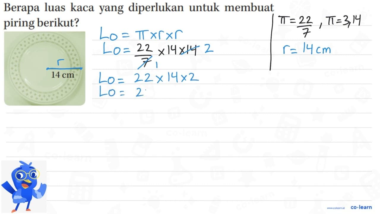 Berapa luas kaca yang diperlukan untuk membuat piring