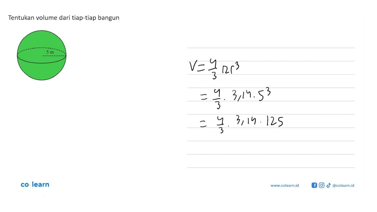 Tentukan volume dari tiap-tiap bangun5 m