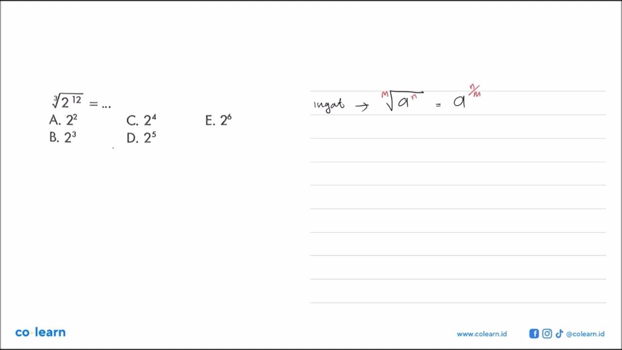 (2^12)^(1/3) = ...