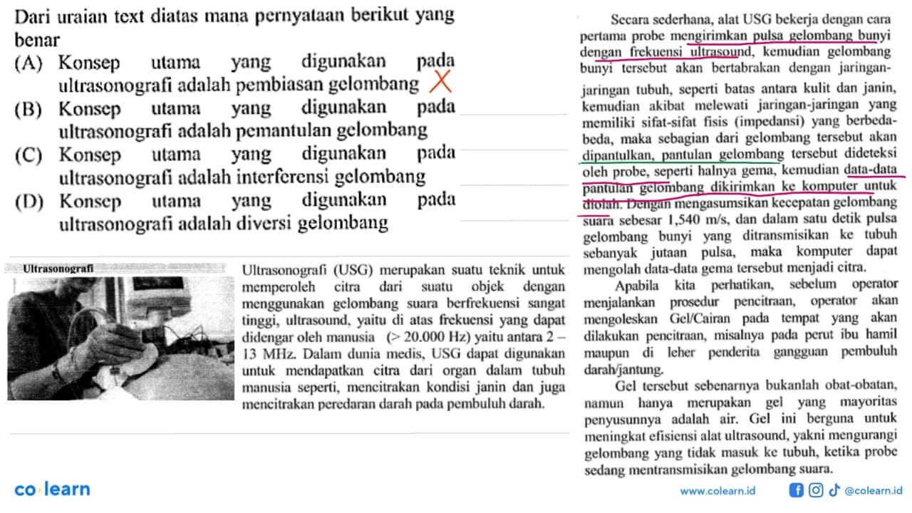 Dari uraian text diatas mana pernyataan berikut yang benar