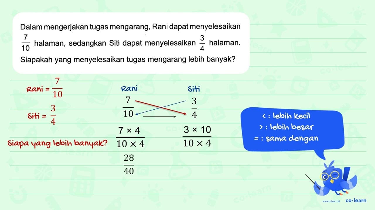 Dalam mengerjakan tugas mengarang, Rani dapat menyelesaikan