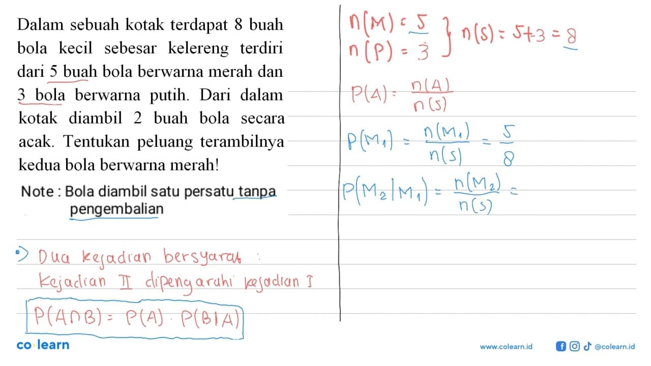 Dalam sebuah kotak terdapat 8 buah bola kecil sebesar