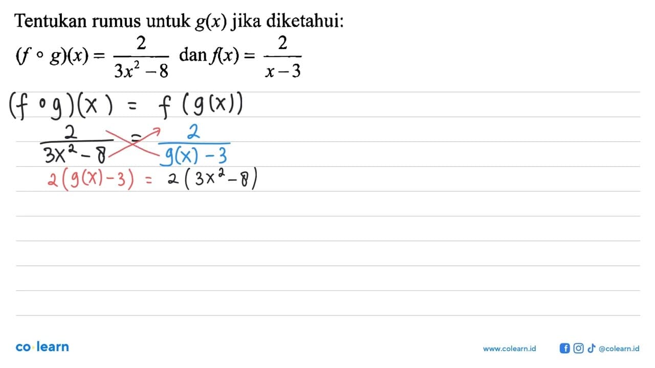 Tentukan rumus untuk g(x) jika diketahui: