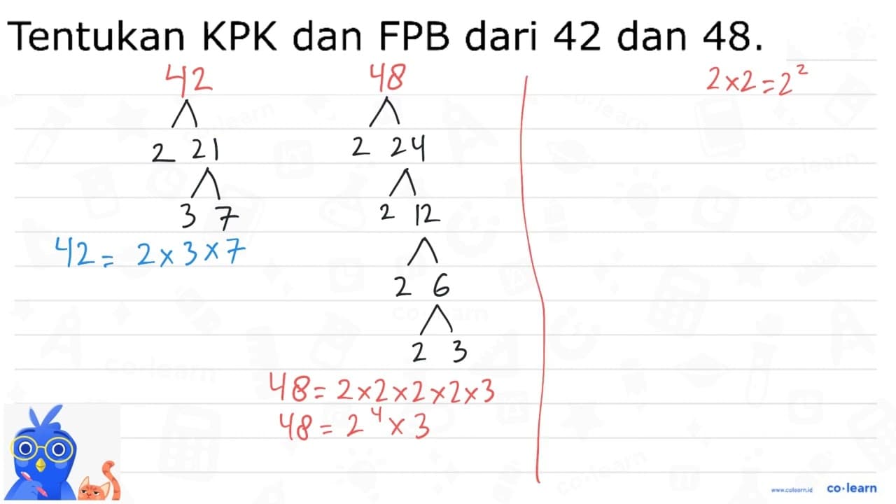 Tentukan KPK dan FPB dari 42 dan 48 ,