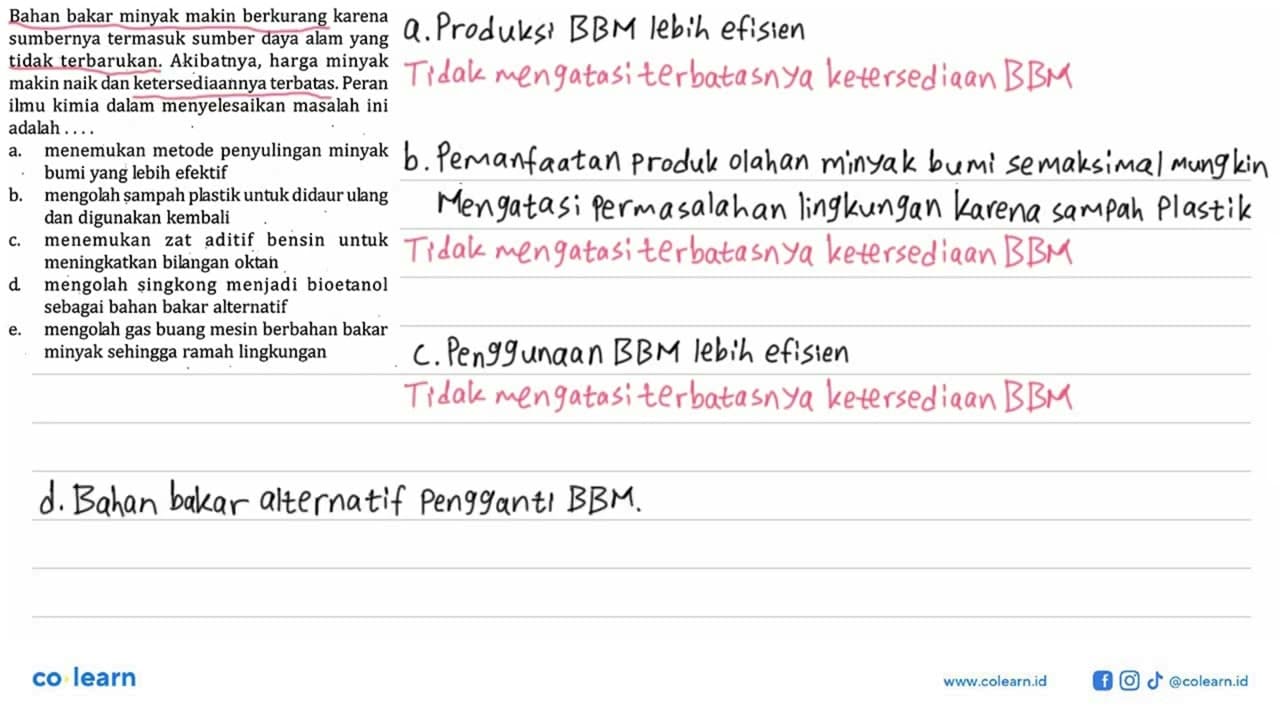 Bahan bakar minyak makin berkurang karena sumbernya