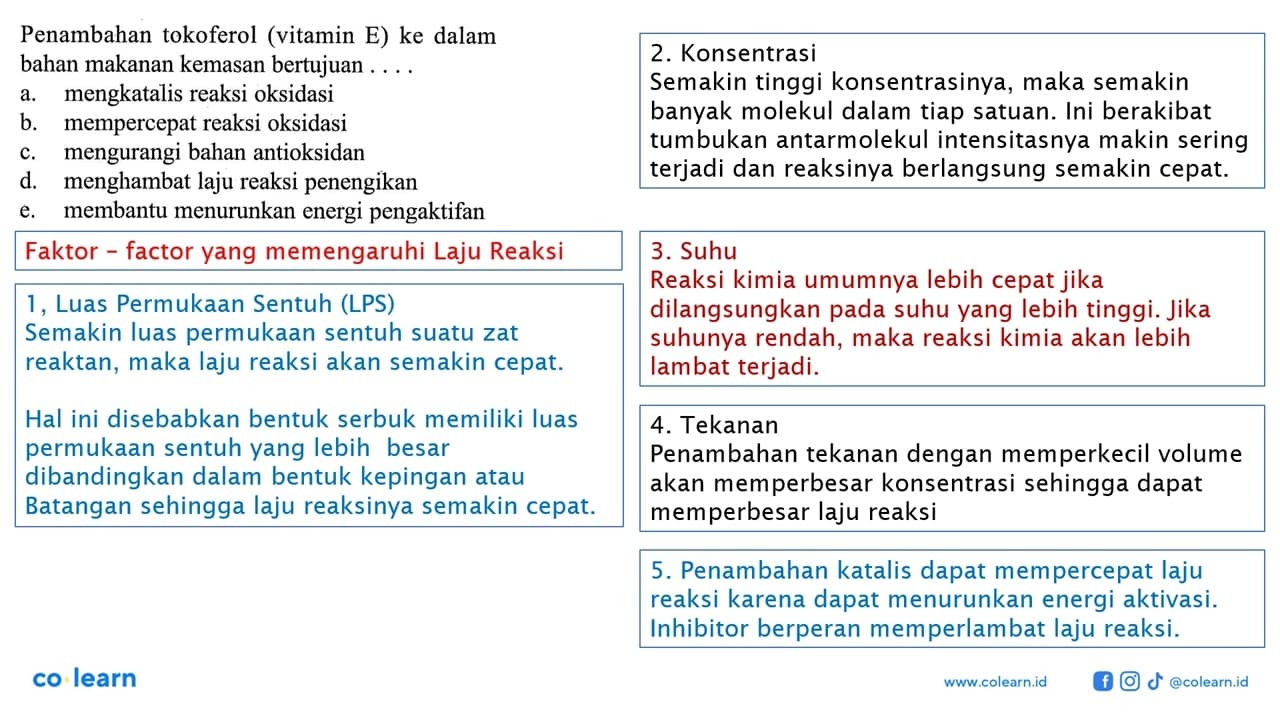 Penambahan tokoferol (vitamin E) ke dalam bahan makanan