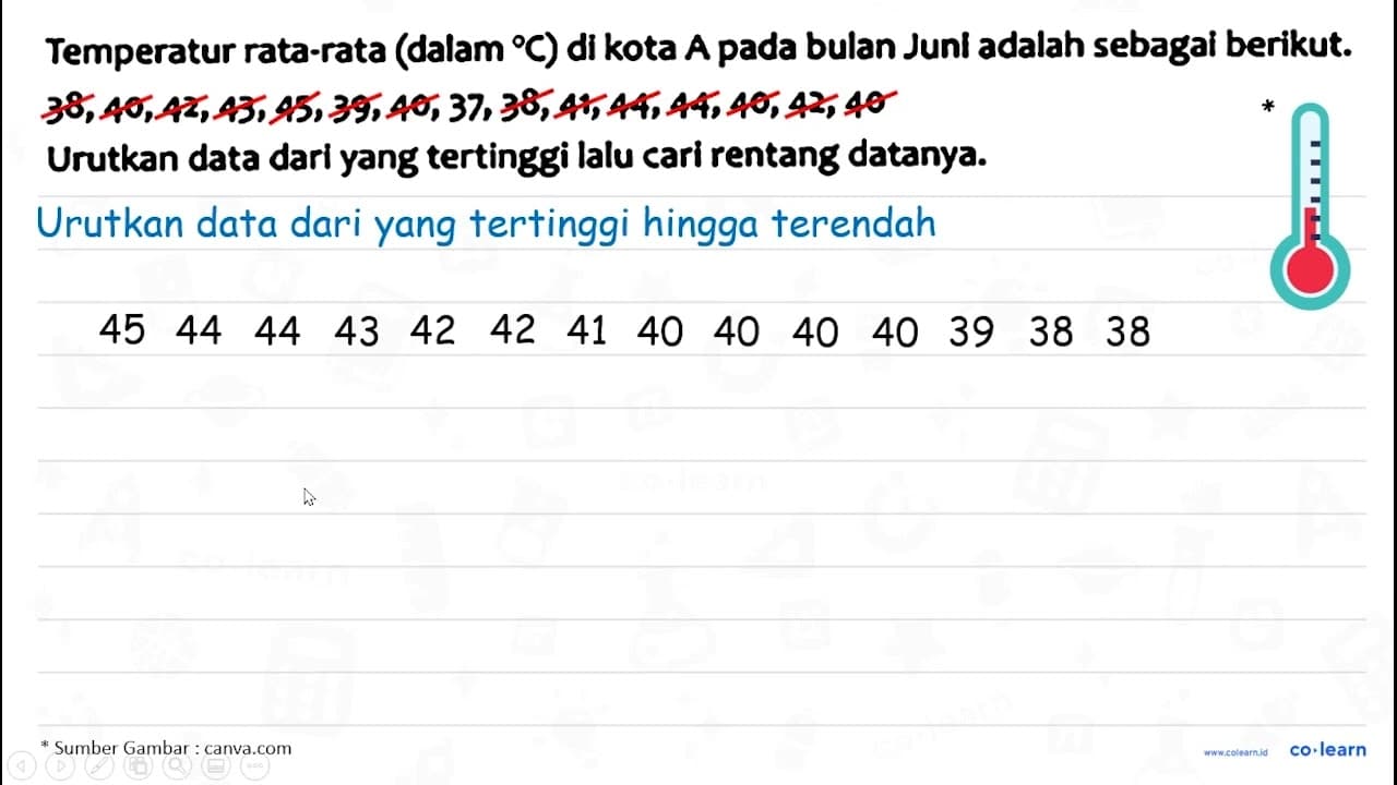 Temperatur rata-rata (dalam C) di kota A pada bulan Juni