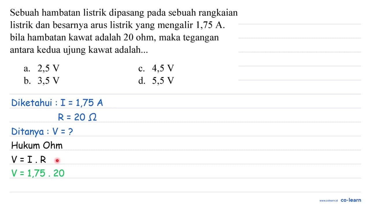 Sebuah hambatan listrik dipasang pada sebuah rangkaian