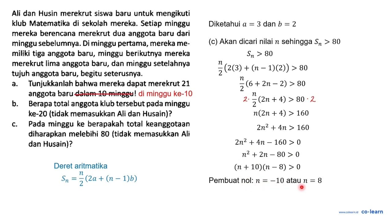 Ali dan Husin merekrut siswa baru untuk mengikuti klub