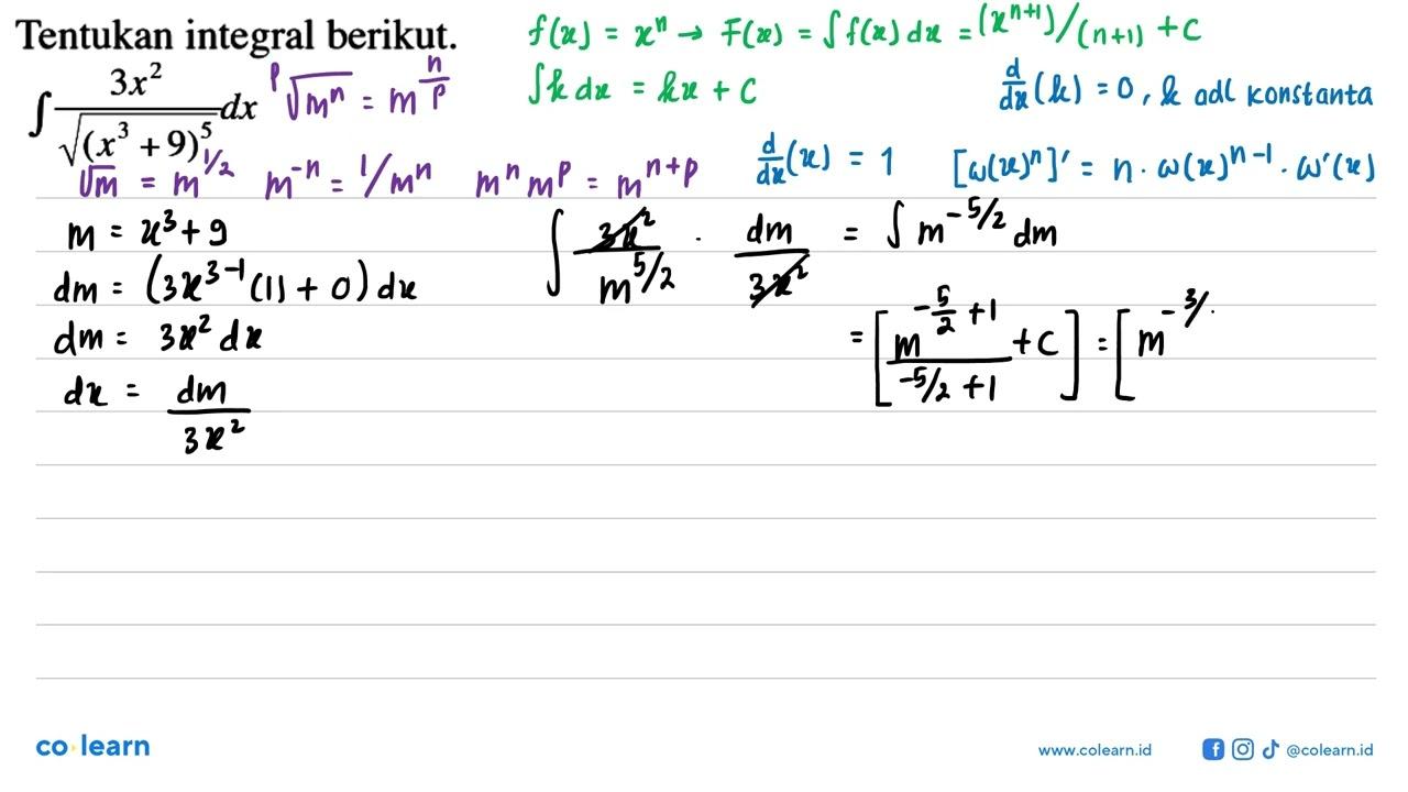 Tentukan integral berikut. integral (3