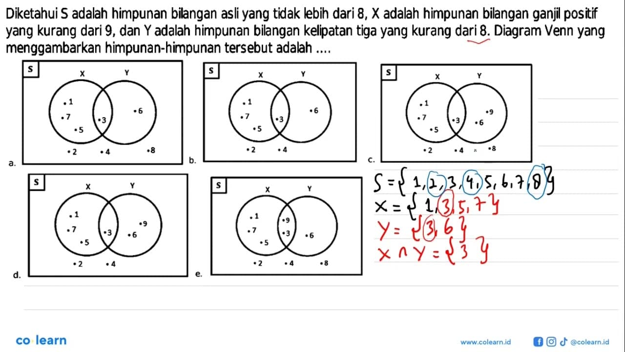 Diketahui S adalah himpunan bilangan asli yang tidak lebih