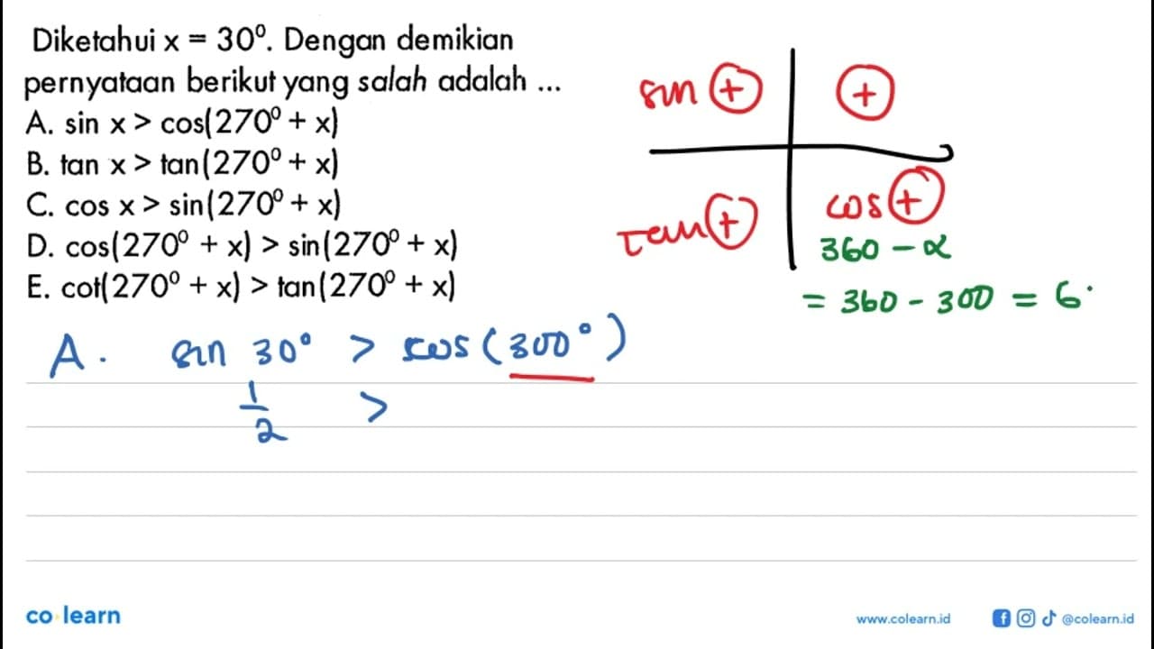 Diketahui x309. Dengan demikian pernyataan berikut yang