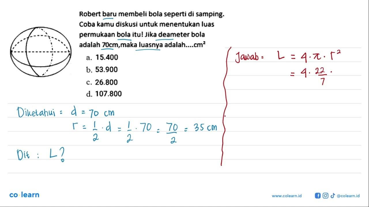 Robert baru membeli bola seperti di samping. Coba kamu