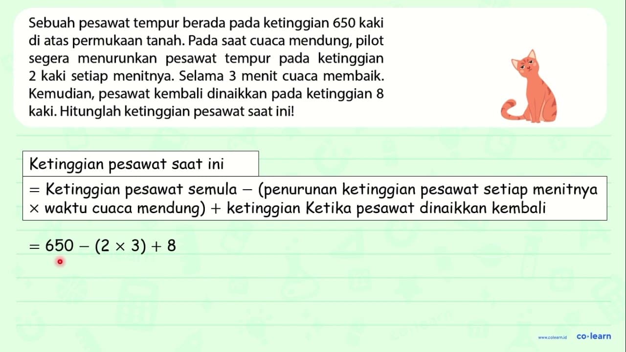 Sebuah pesawat tempur berada pada ketinggian 650 kaki di