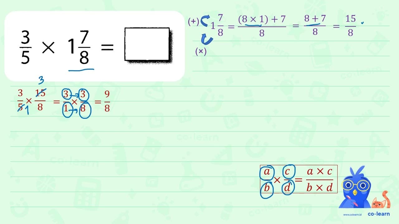 (3)/(5) x 1 (7)/(8)=