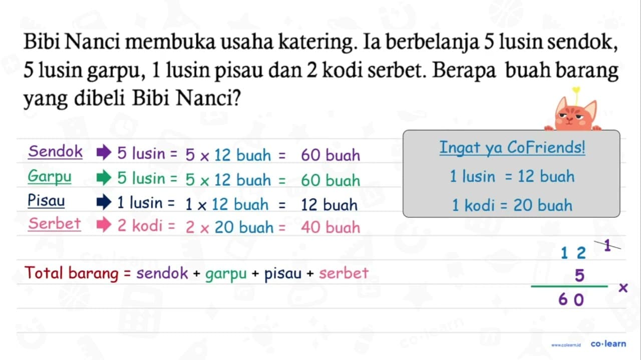 Bibi Nanci membuka usaha katering. Ia berbelanja 5 lusin