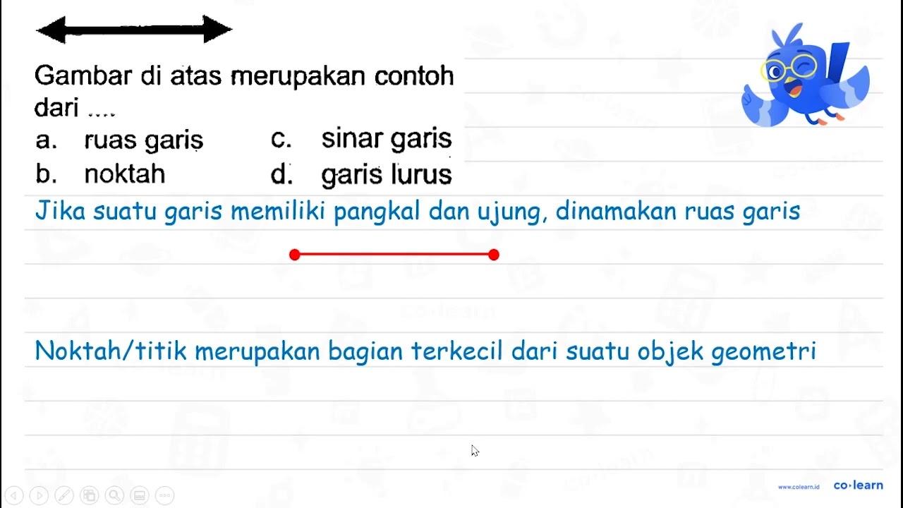 Gambar di atas merupakan contoh dari ... a. ruas garis b.