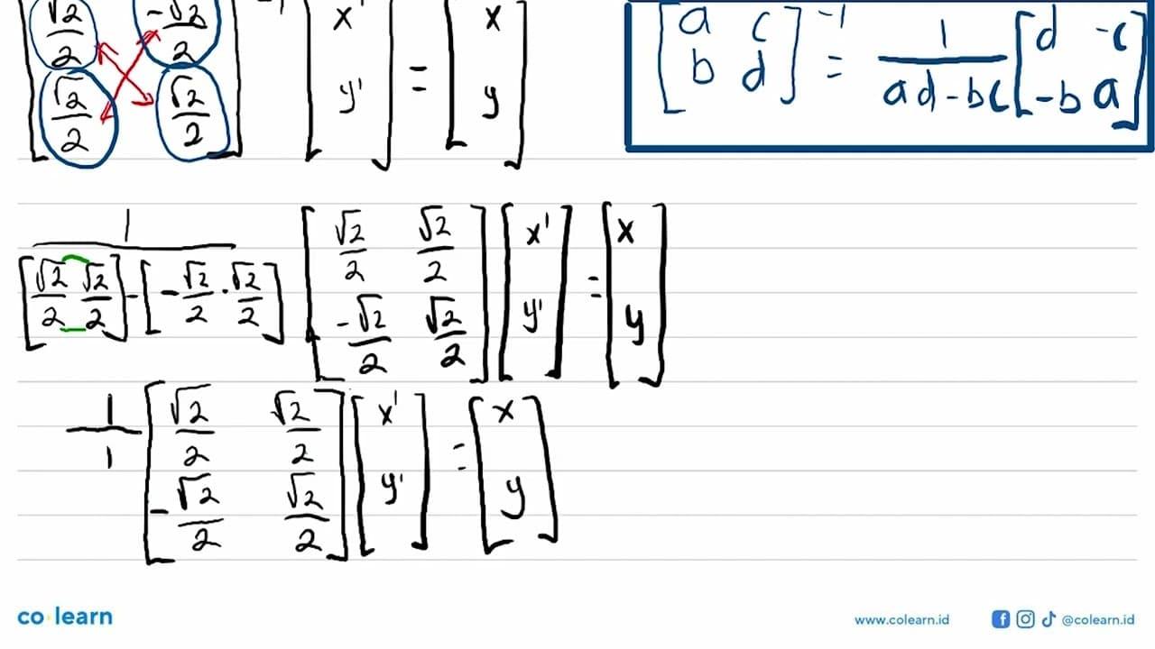 Diketahui persamaan garis x-2y+4=0. Tentukan bayangan garis