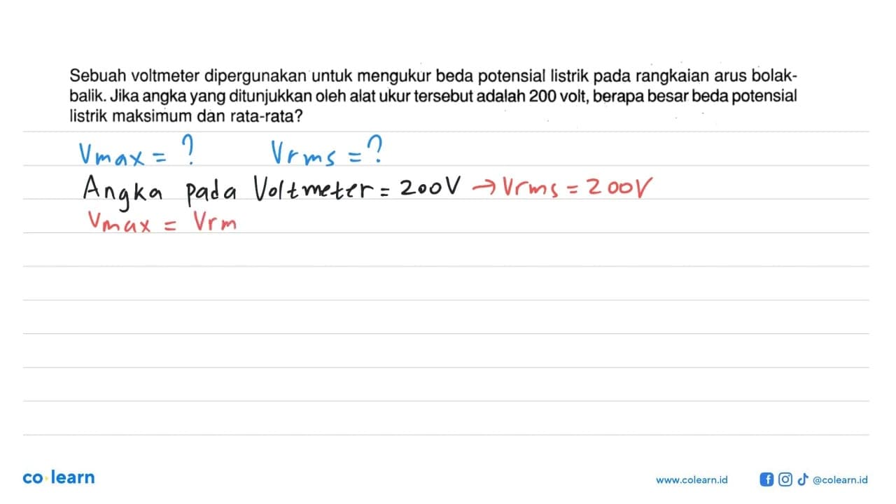 Sebuah voltmeter dipergunakan untuk mengukur beda potensial