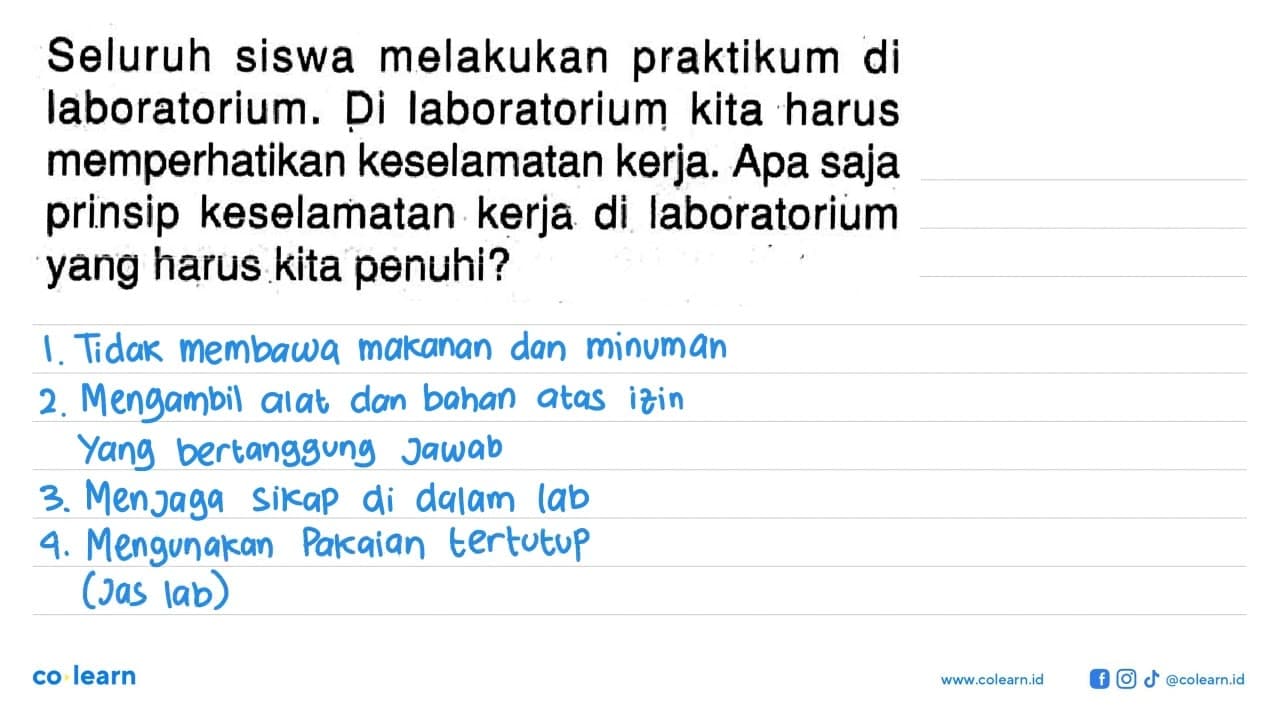 Seluruh siswa melakukan praktikum di laboratorium. Di