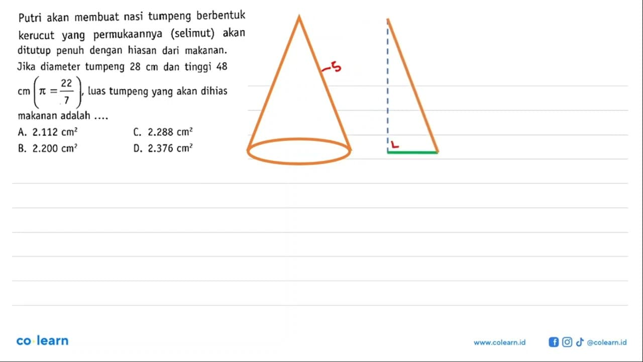 Putri akan membuat nasi tumpeng berbentuk kerucut yang