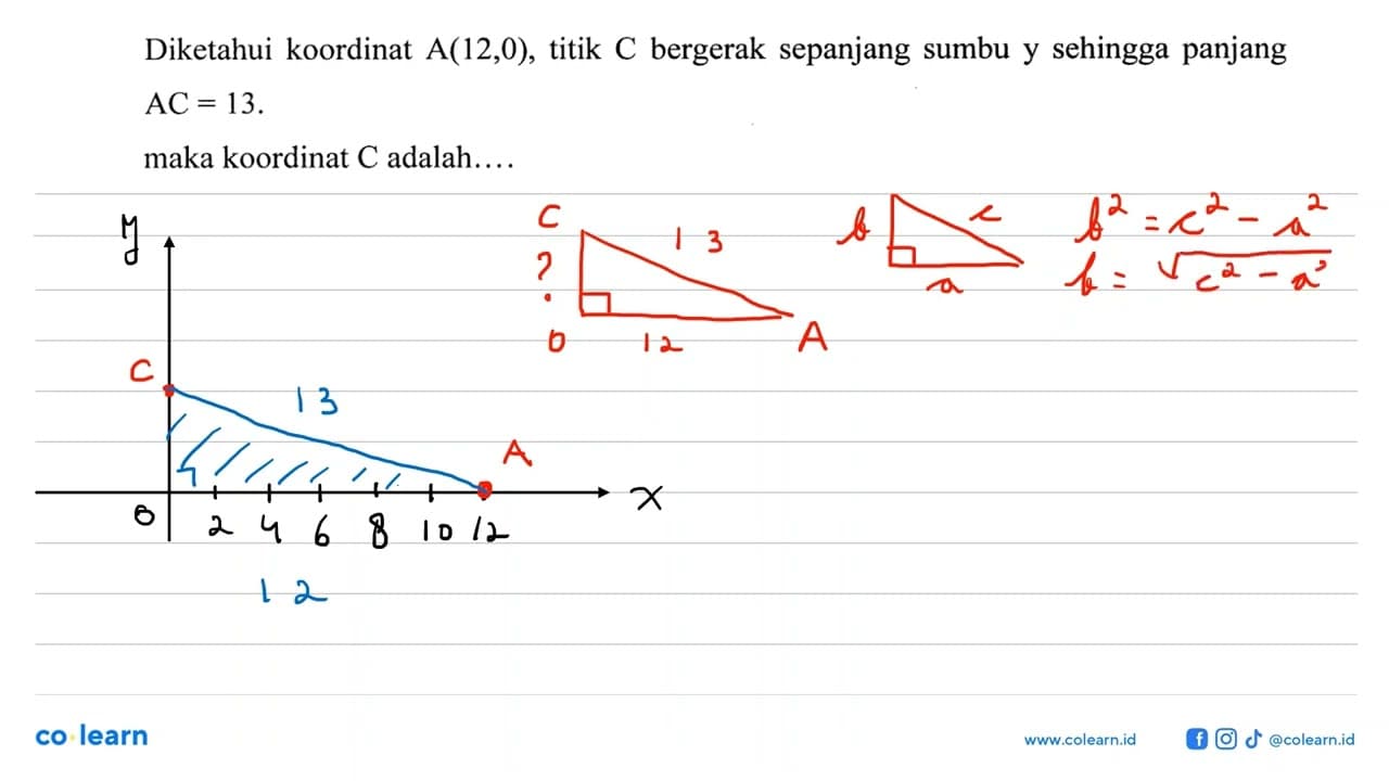 Diketahui koordinat A(12,0), titik C bergerak sepanjang