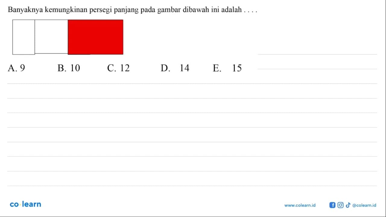 Banyaknya kemungkinan persegi panjang pada gambar dibawah