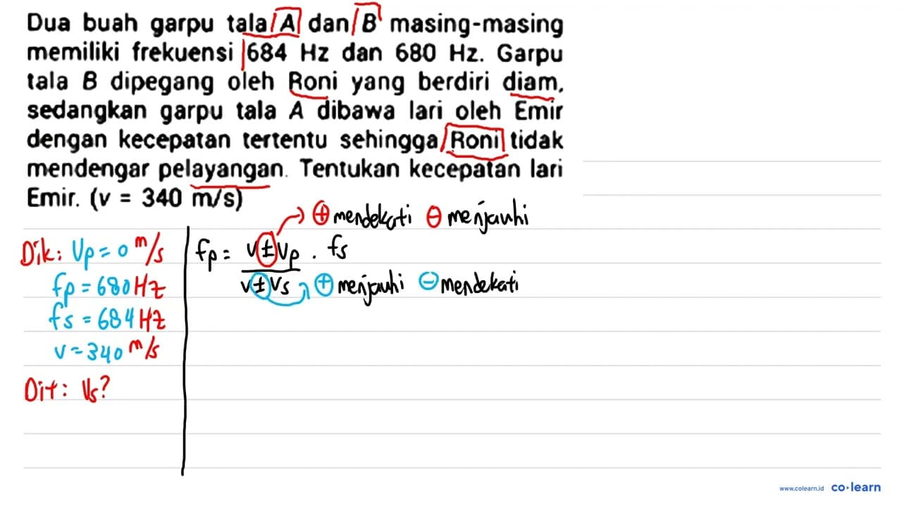 Dua buah garpu tala A dan B masing-masing memiliki