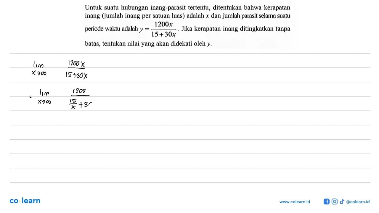 Untuk suatu hubungan inang-parasit tertentu, ditentukan