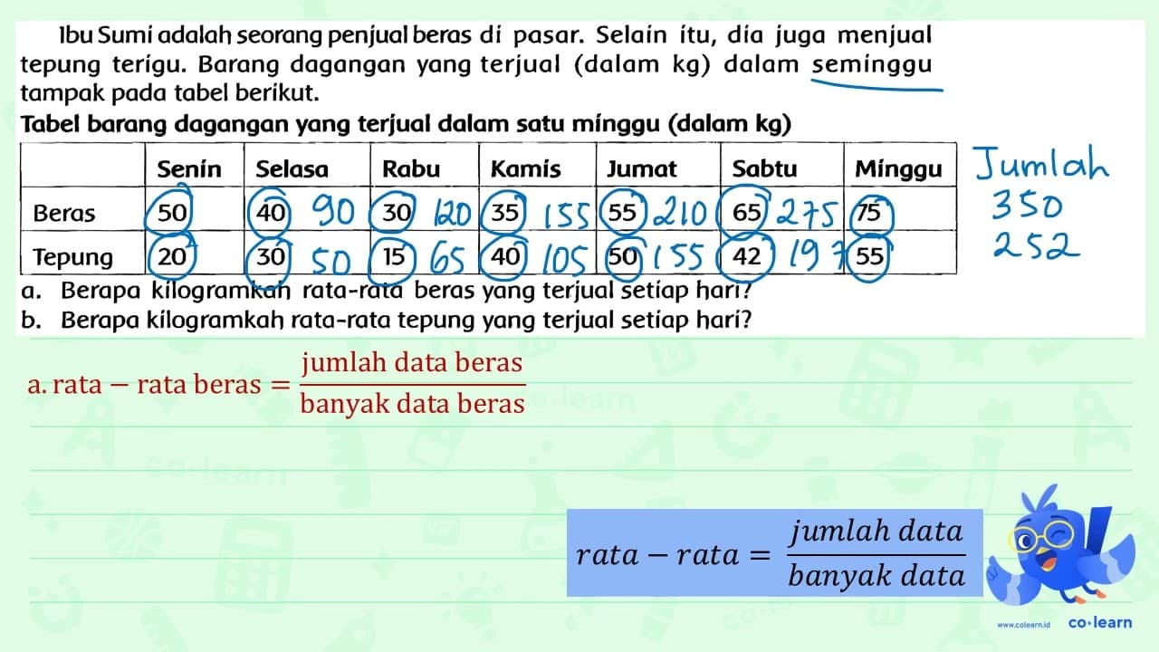 Ibu Sumi adalah seorang penjual beras di pasar. Selain itu,