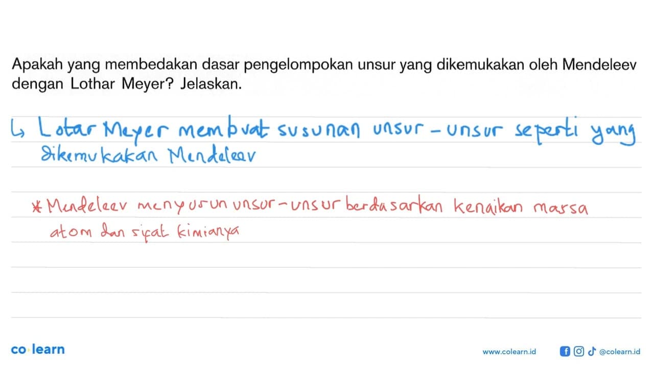 Apakah yang membedakan dasar pengelompokan unsur yang