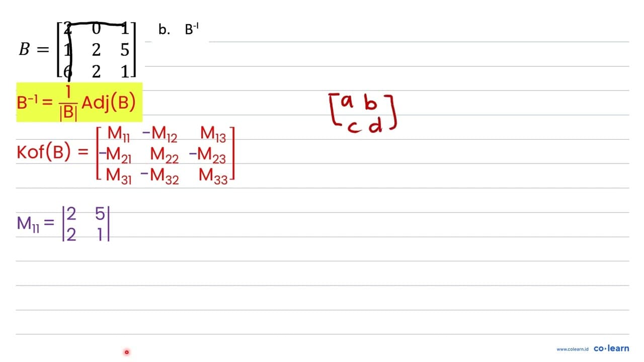 Diketahui matriks: A=[2 4 2 2 1 0] B=[2 0 1 1 2 5 6 2 1]