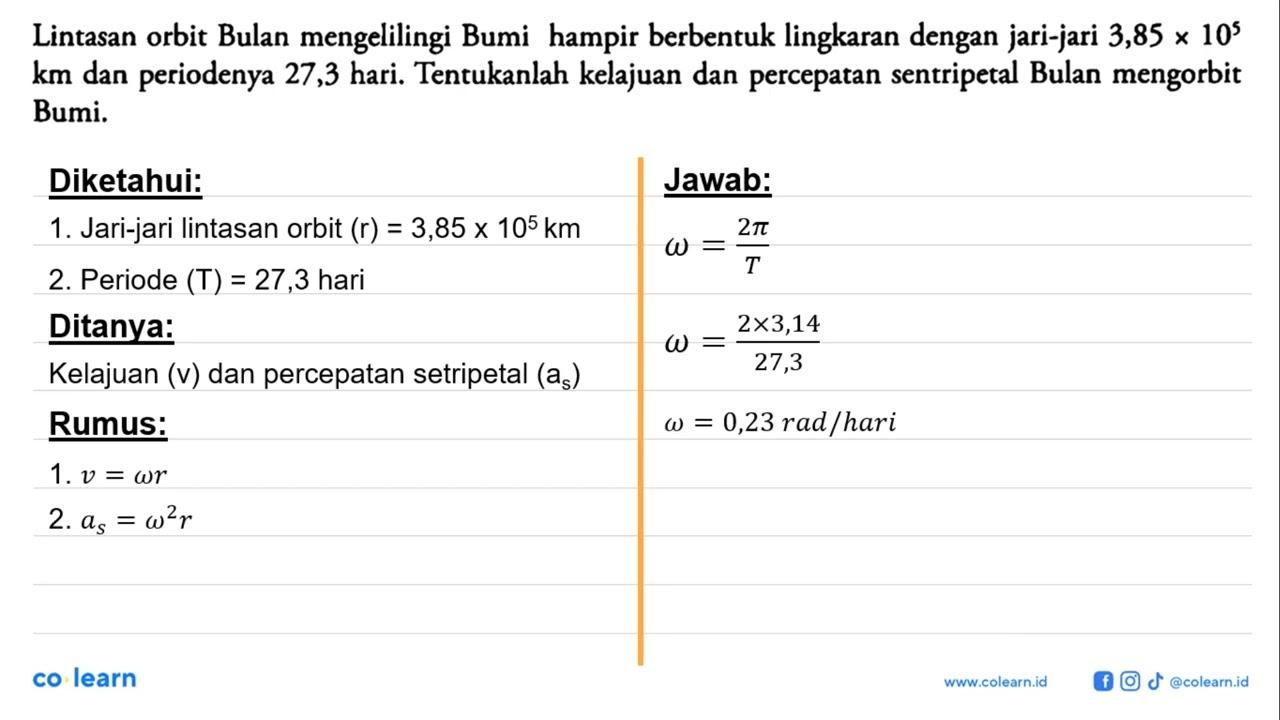 Lintasan orbit Bulan mengelilingi Bumi hampir berbentuk