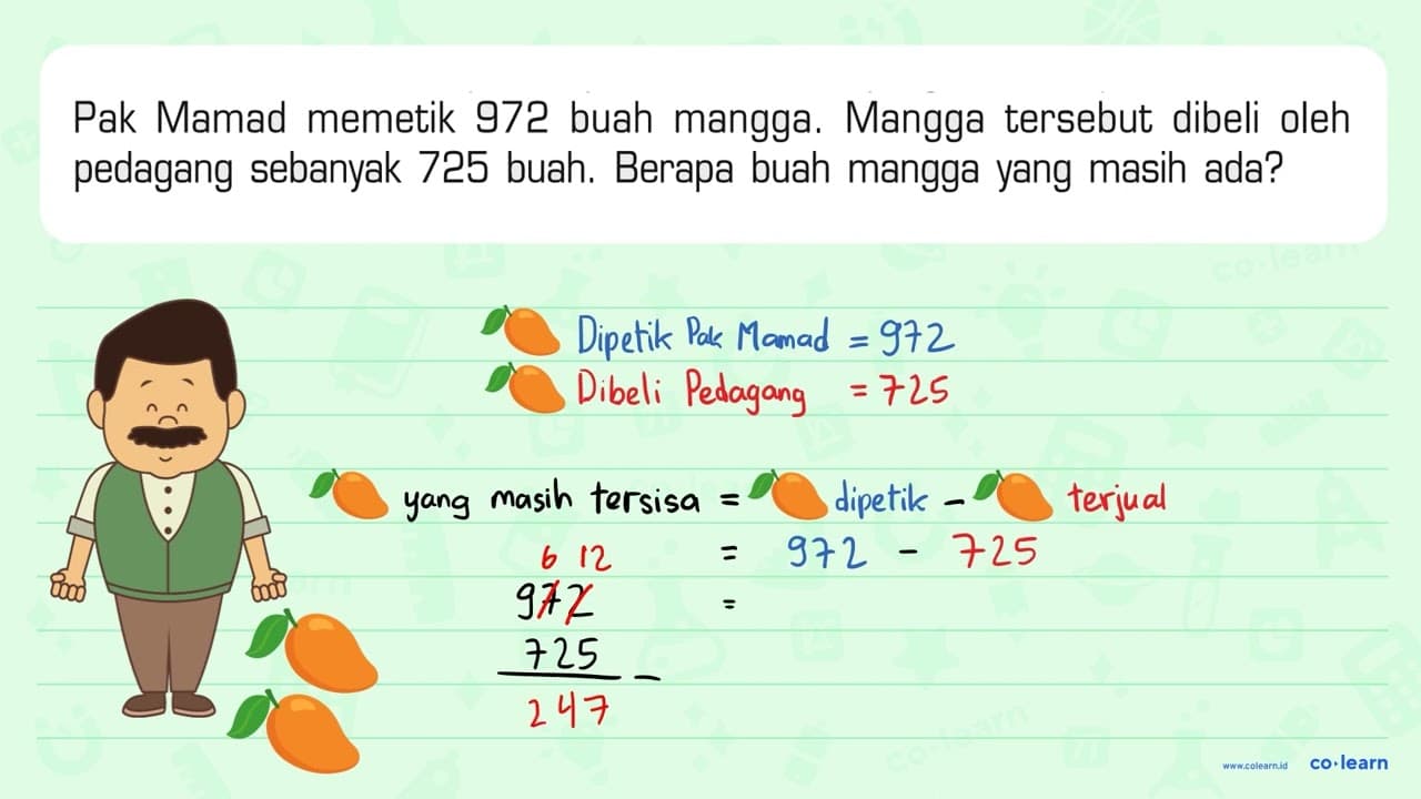 Pak Mamad memetik 972 buah mangga. Mangga tersebut dibeli