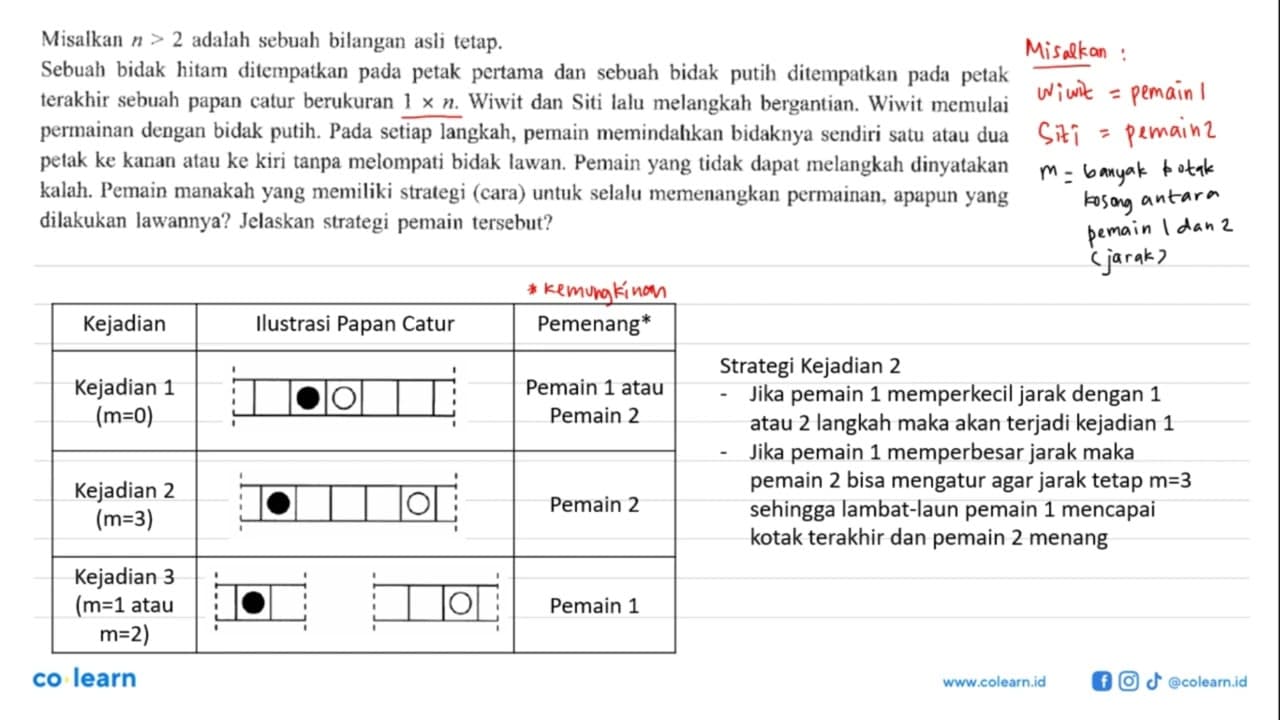 Misalkan n > 2 adalah sebuah bilangan asli tetap. Sebuah