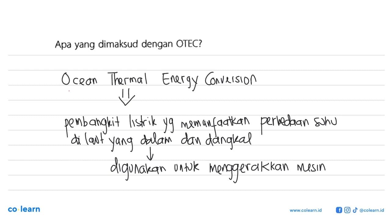 Apa yang dimaksud dengan OTEC?