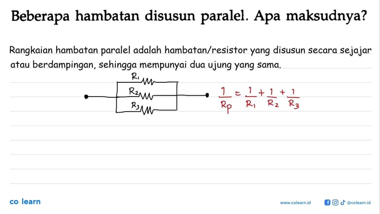 Beberapa hambatan disusun paralel. Apa maksudnya?