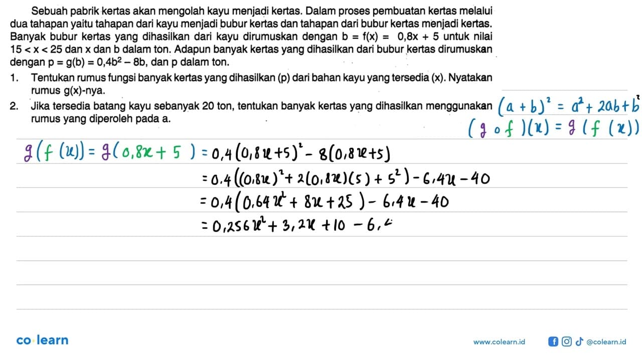 Sebuah pabrik kertas akan mengolah kayu menjadi kertas.