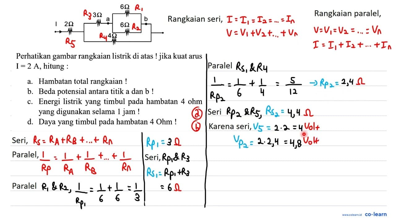 Perhatikan gambar rangkaian listrik di atas ! jika kuat