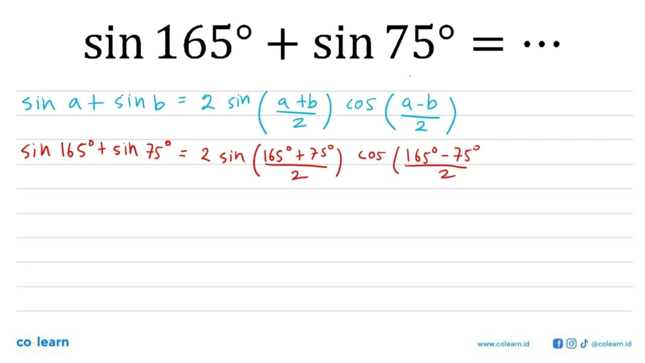 sin 165+sin 75=...