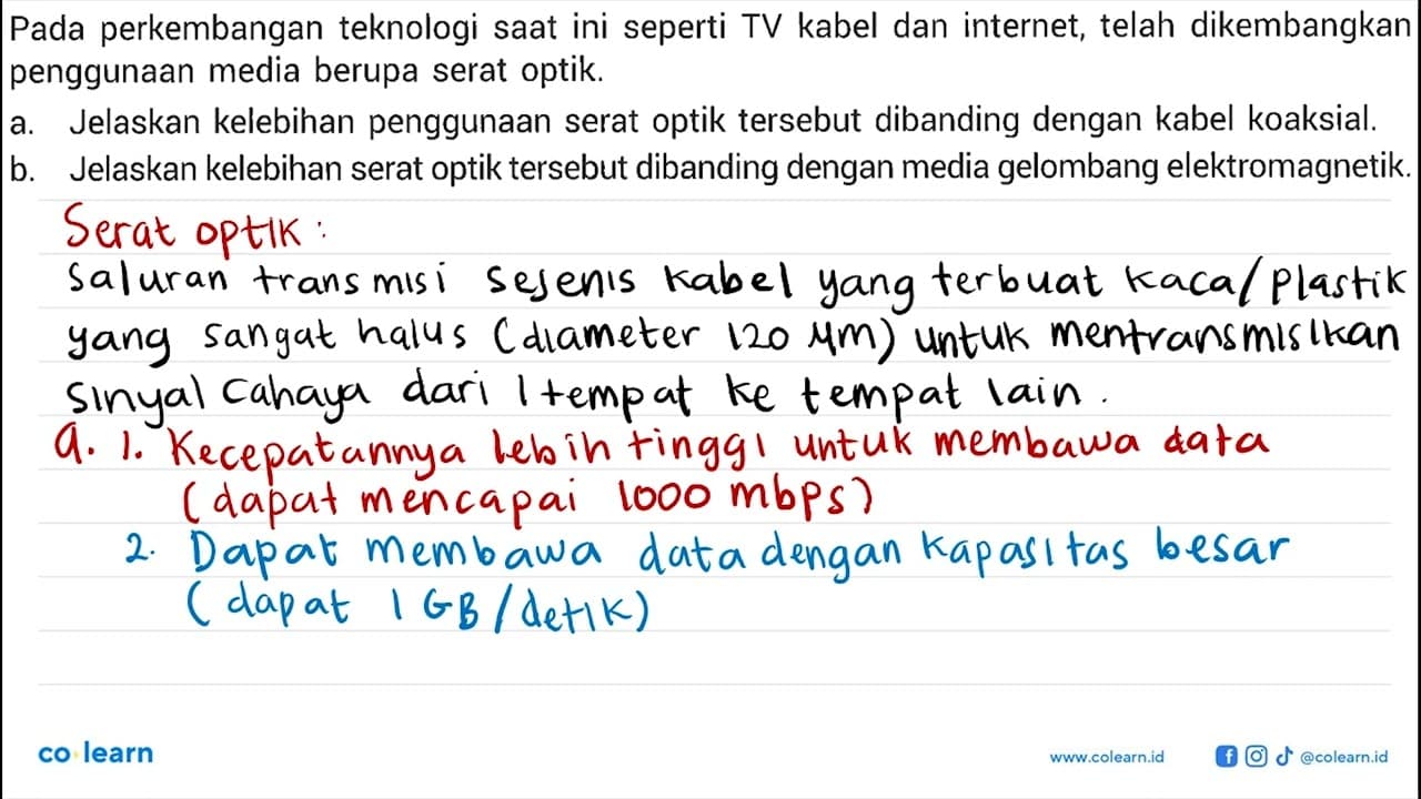 Pada perkembangan teknologi saat ini seperti TV kabel dan