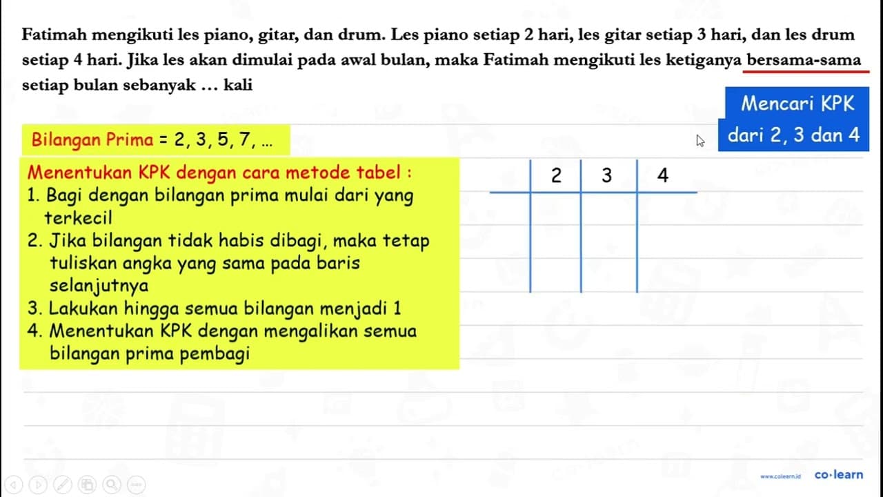 Fatimah mengikuti les piano, gitar, dan drum. Les piano