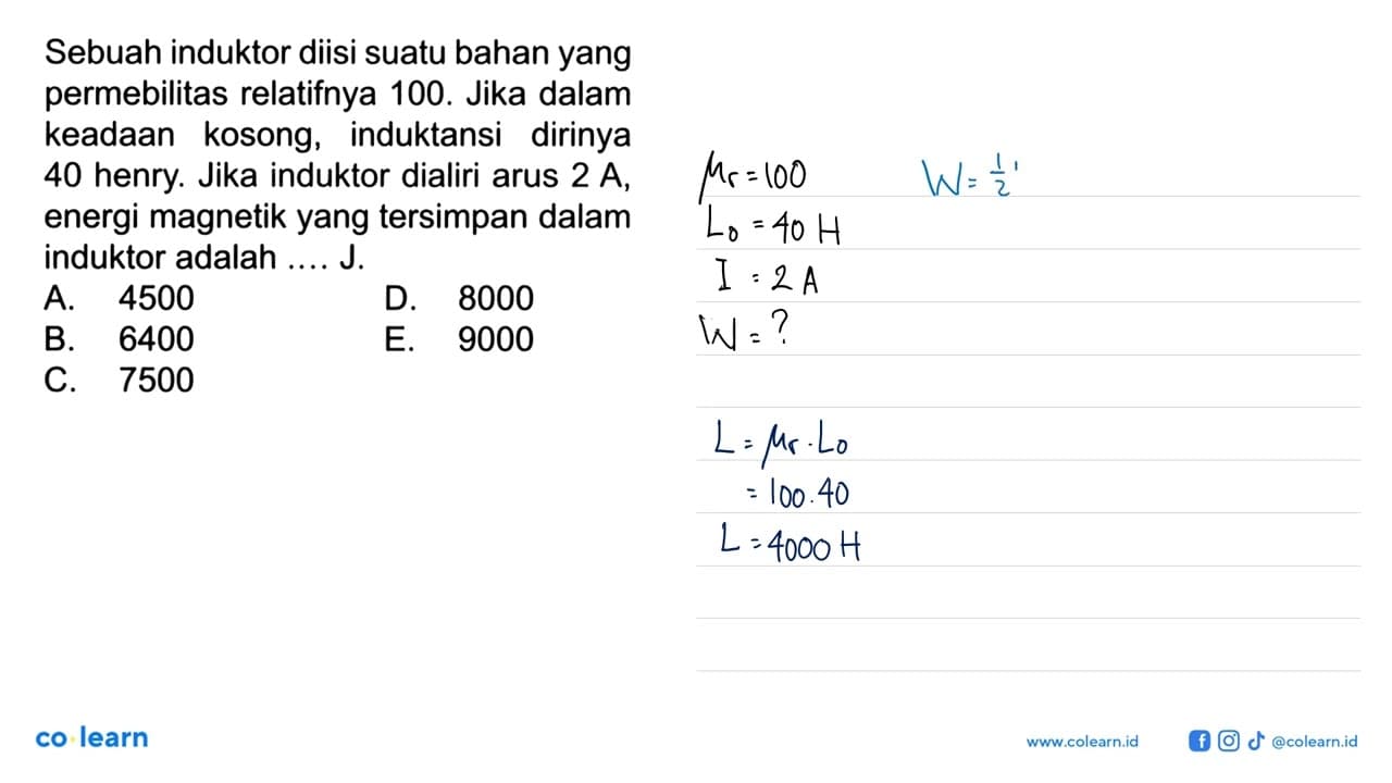 Sebuah induktor diisi suatu bahan yang permebilitas