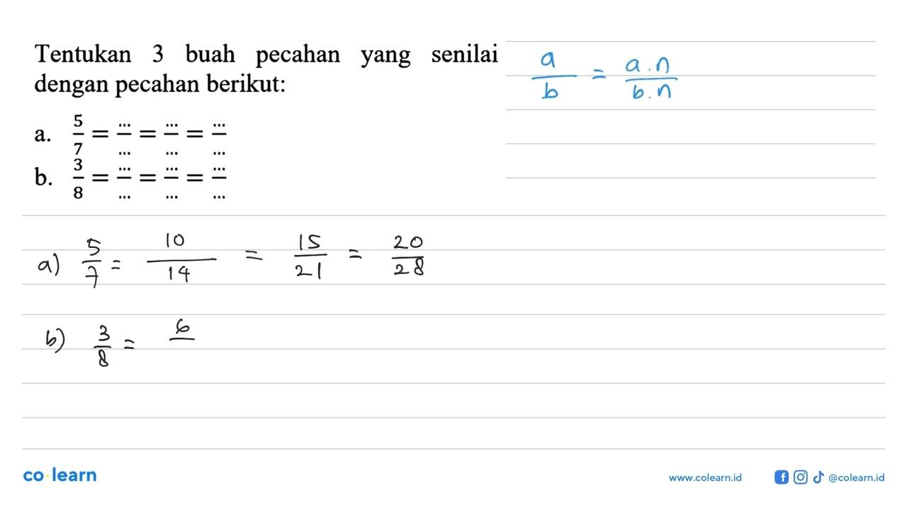 pecahan Tentukan buah senilai 3 yang dengan pecahan