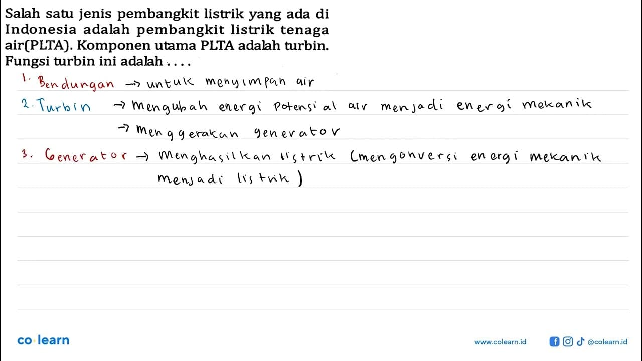 Salah satu jenis pembangkit listrik yang ada di Indonesia