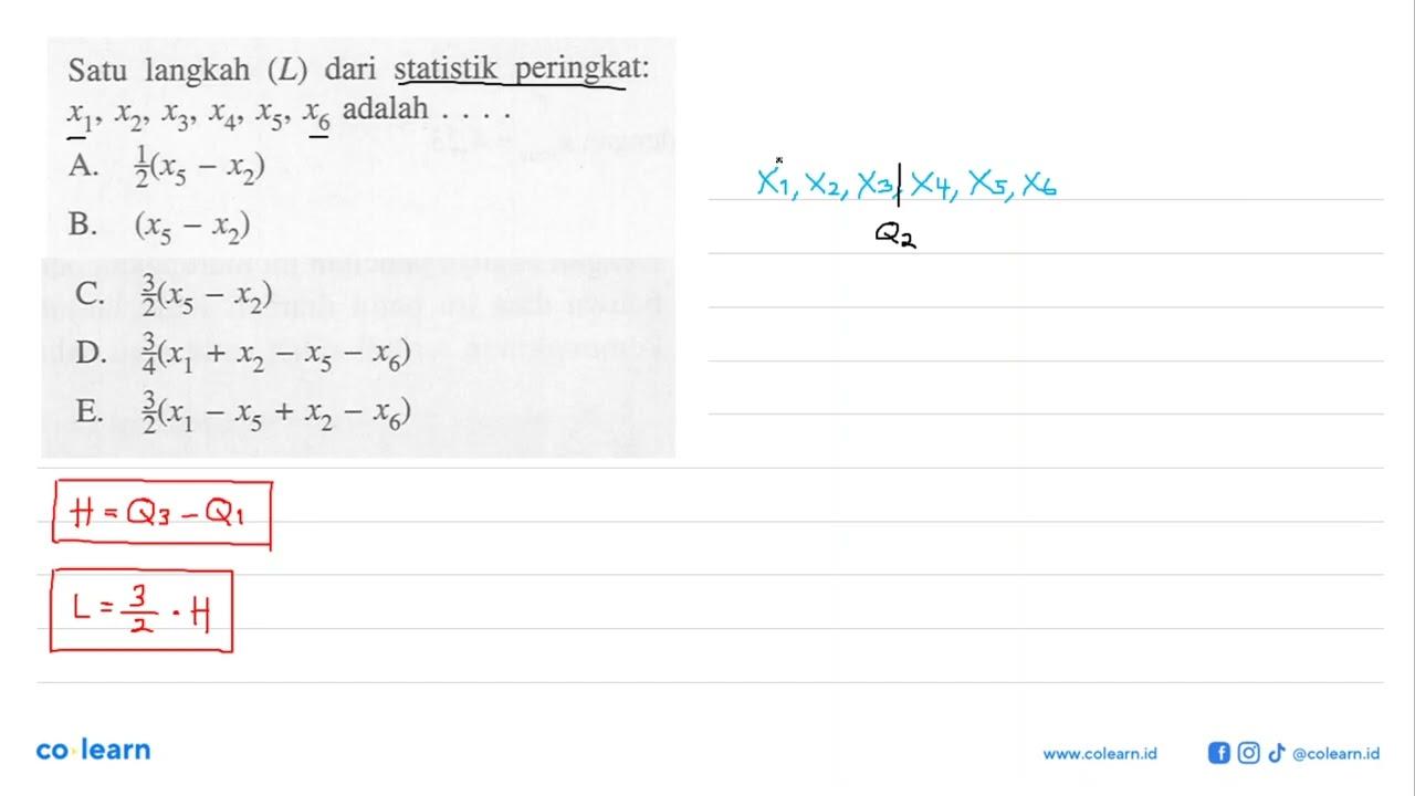 Satu langkah (L) dari statistik peringkat: