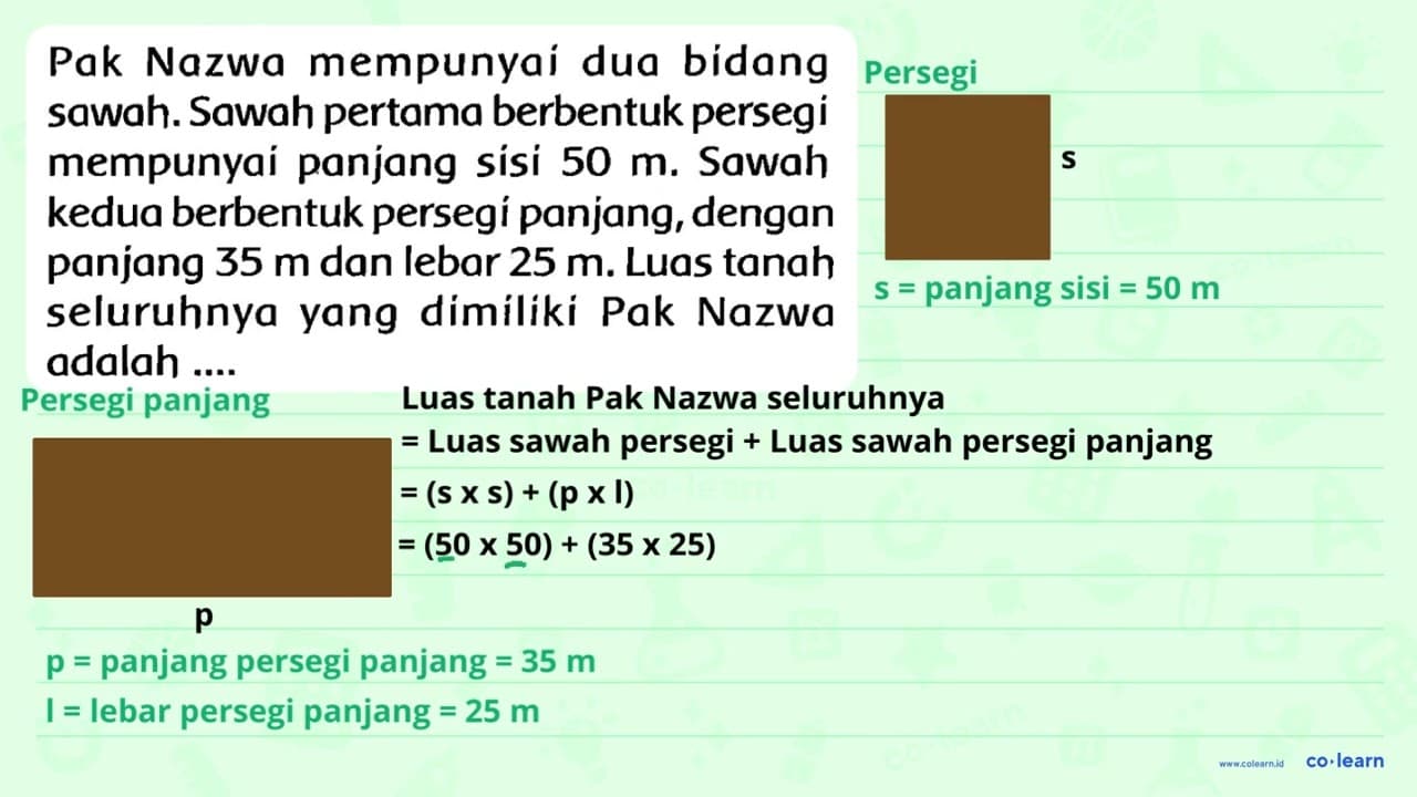 Pak Nazwa mempunyai dua bídang sawah. Sawah pertama