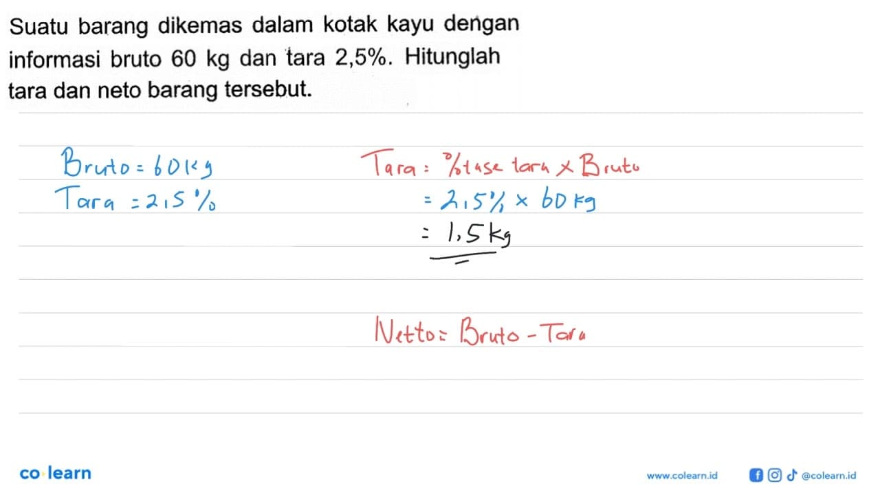 Suatu barang dikemas dalam kotak kayu dengan informasi