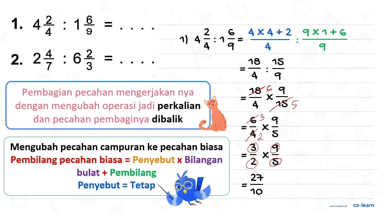 1. 4 (2)/(4): 1 (6)/(9)= 2. 2 (4)/(7): 6 (2)/(3)=... .